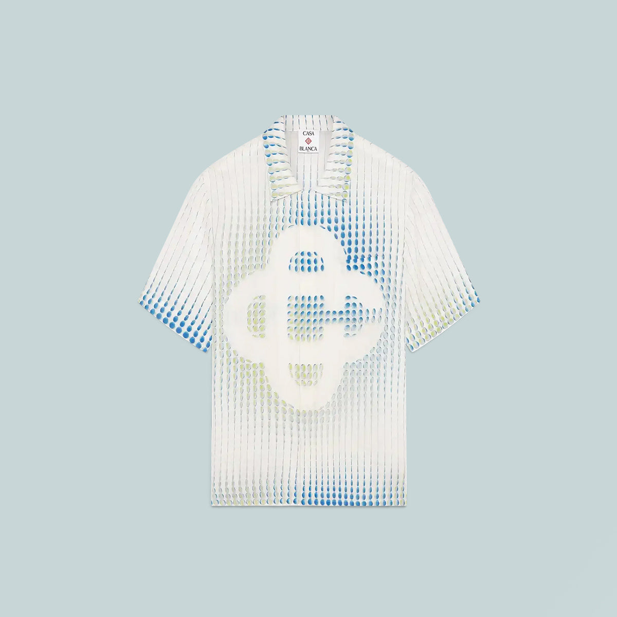 Dots Short Sleeve Linen Shirt White