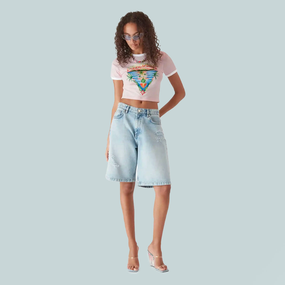 Innocence Triangle Baby Tee Pink