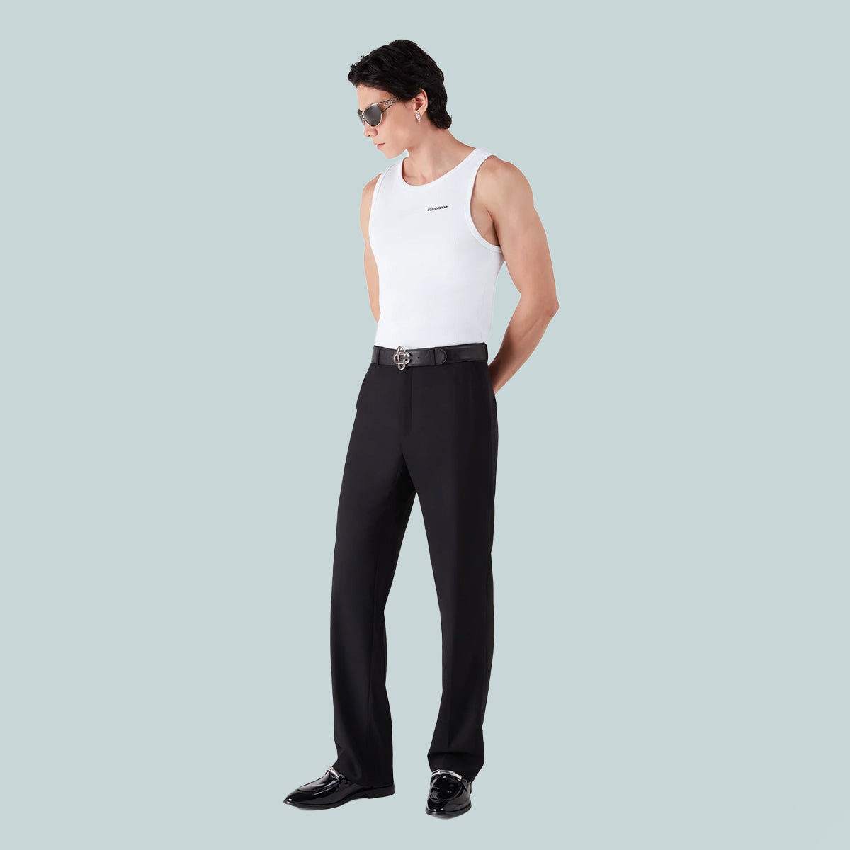 Men's Ribbed Tank Top White