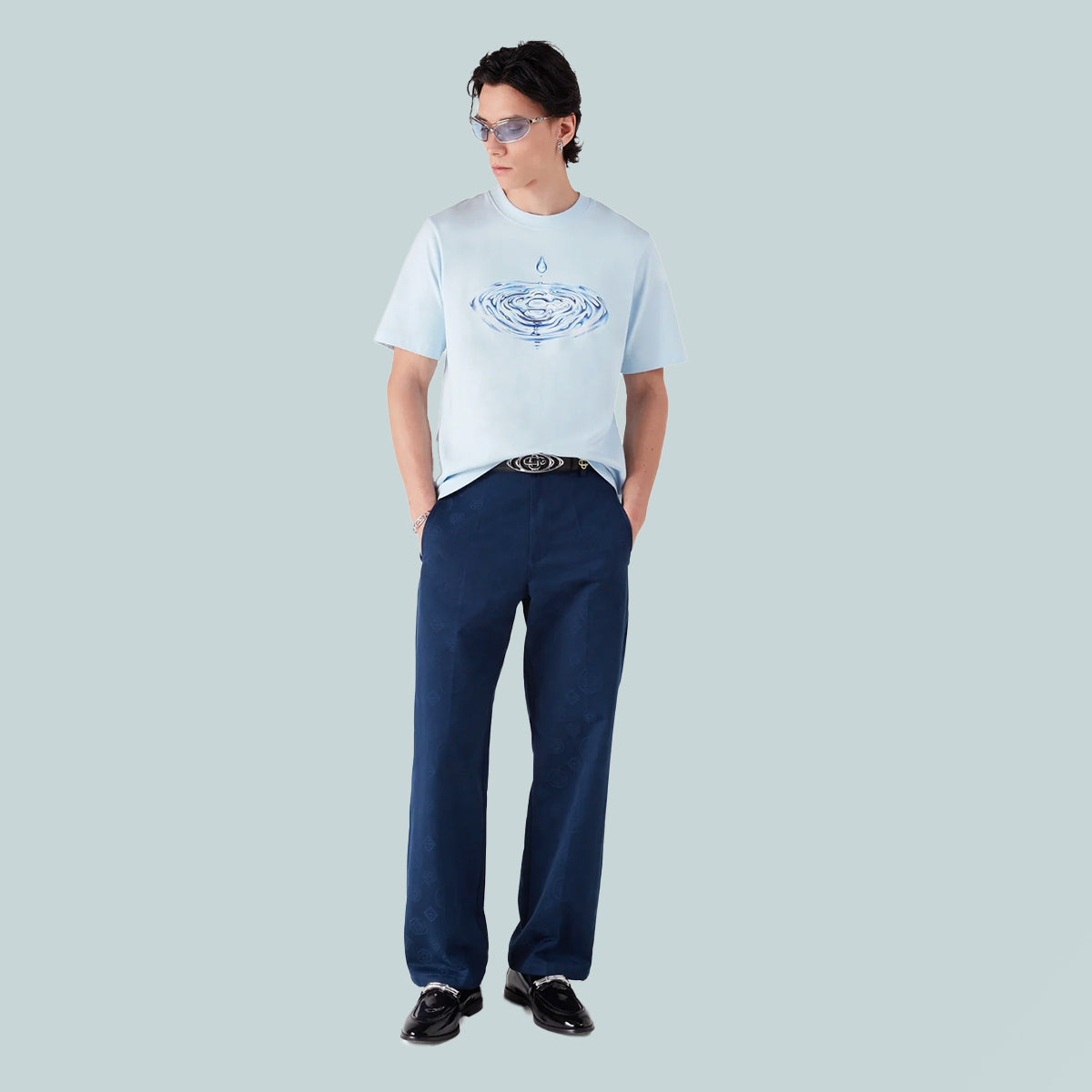 Drip Logo Classic T-Shirt Pale Blue