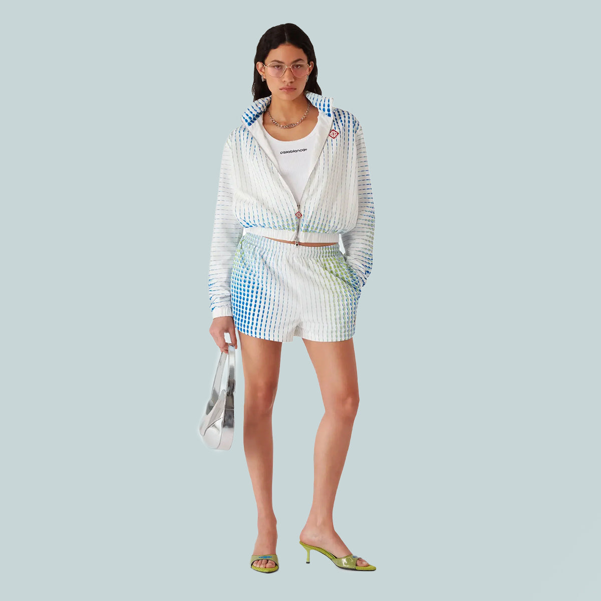 Poly Taffeta Windbreaker Jacket White