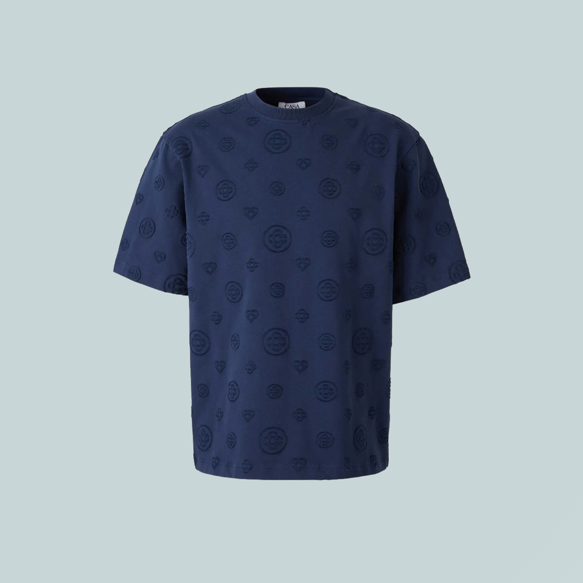 Applique Monogram Oversized T-Shirt Navy