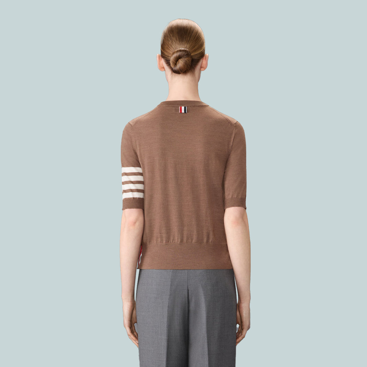 Merino Wool Jersey Stitch 4-Bar Tee Walnut