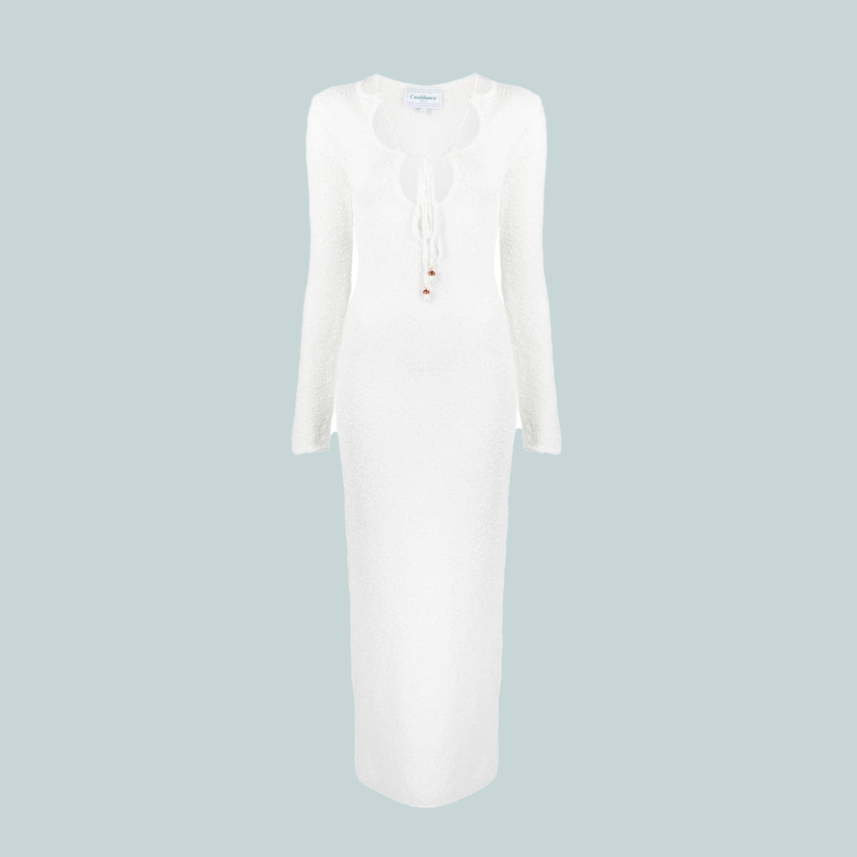 Cut Out Boucle Sheer Dress