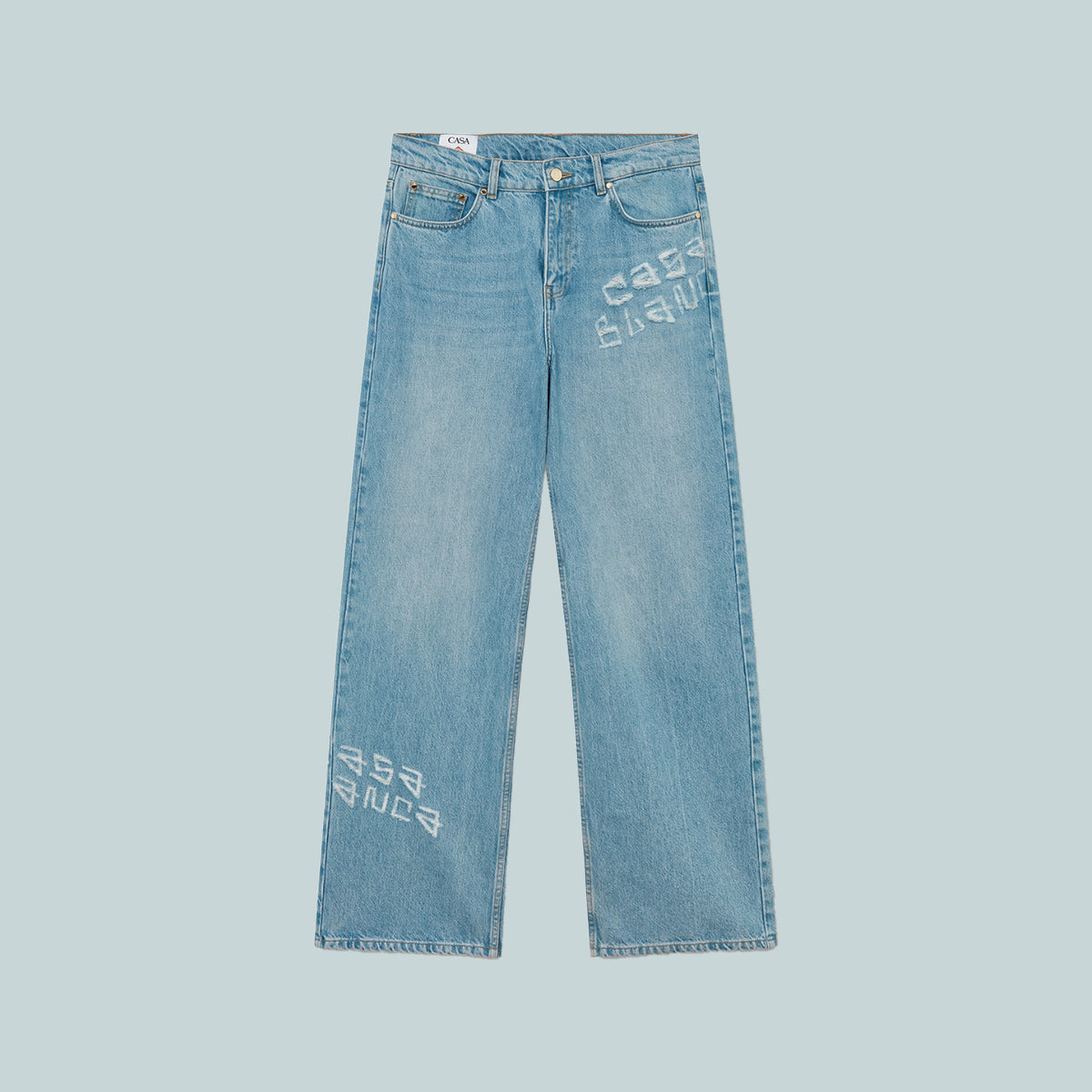 Women's Graffiti Distressed Denim Jeans