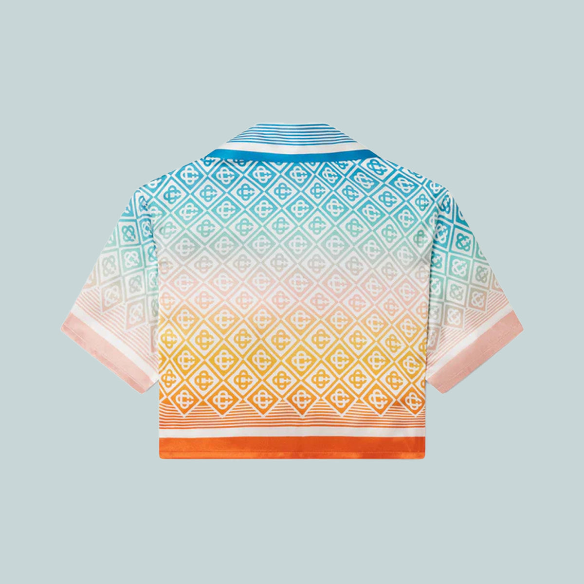 Gradient Monogram Cropped Silk Shirt