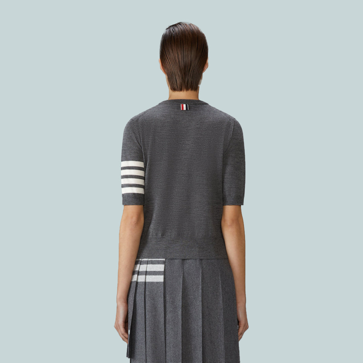 Merino Wool Jersey Stitch 4-Bar Tee Grey
