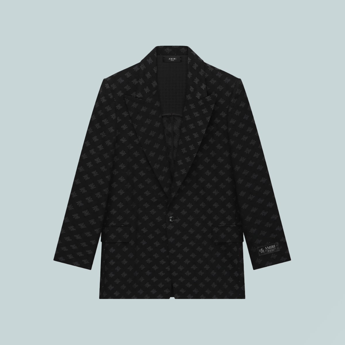 MA Quad Jacquard Single-Breasted Blazer Black