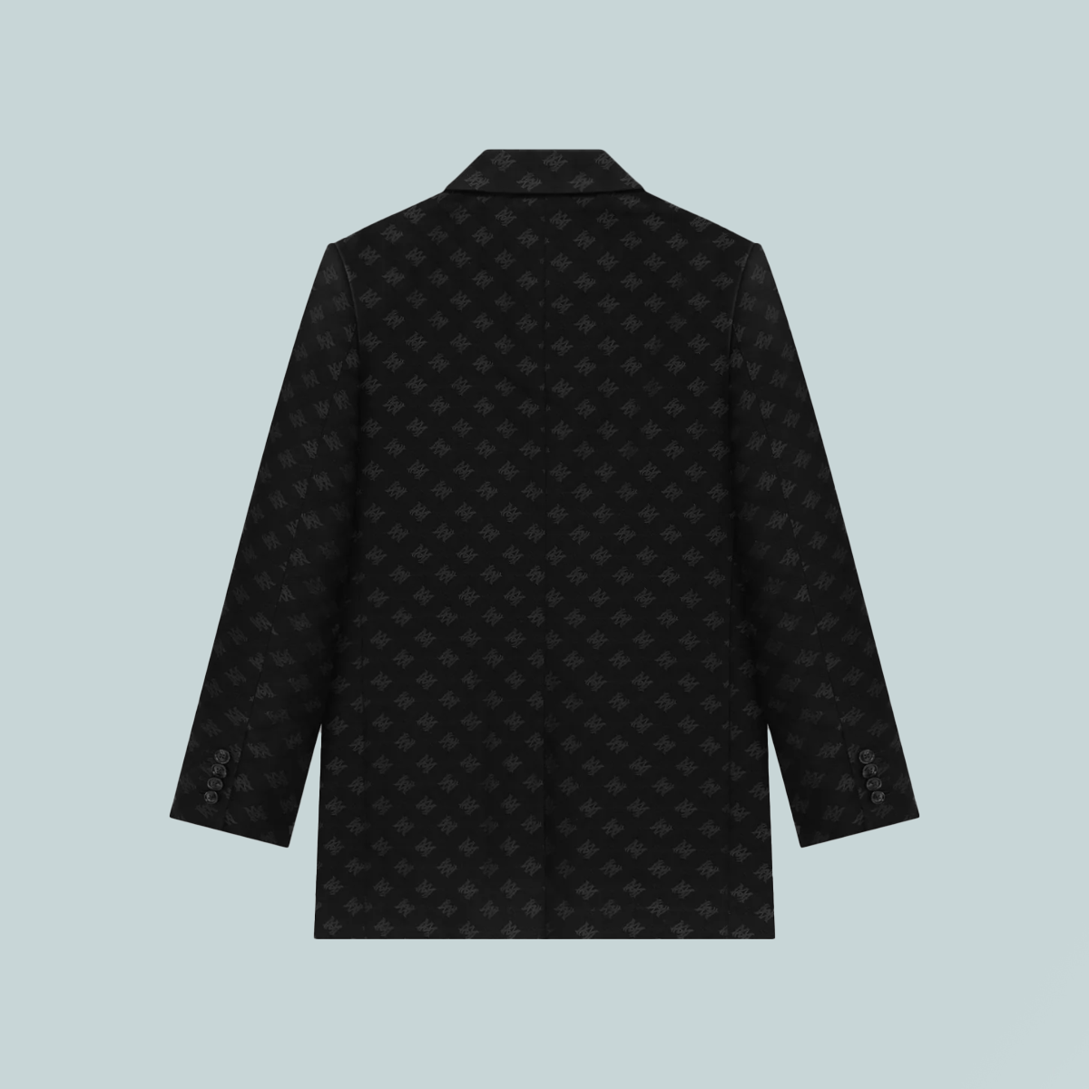 MA Quad Jacquard Single-Breasted Blazer Black