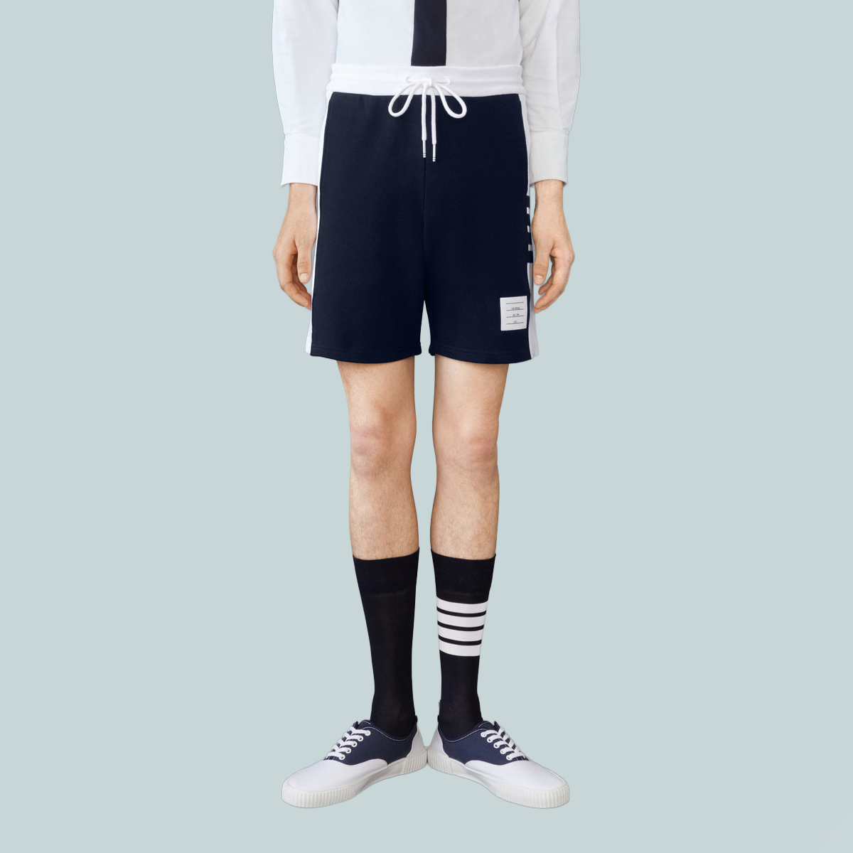 Classic Loopback Colourblocked 4-Bar Sweatshorts Navy