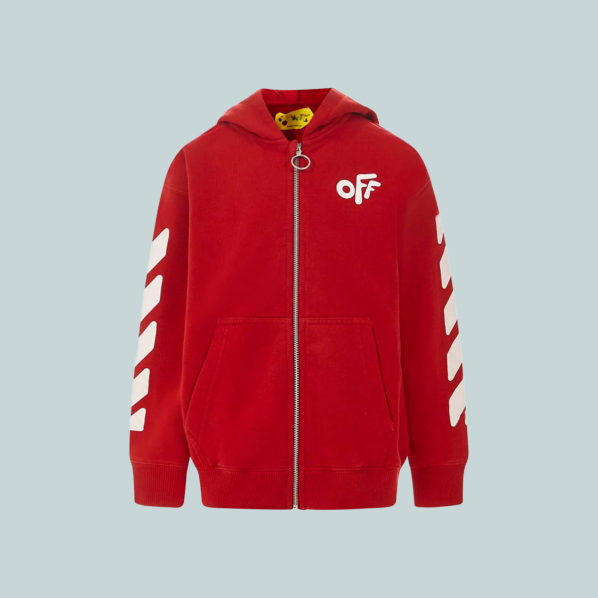 Kids off Rounded zip hoodie red