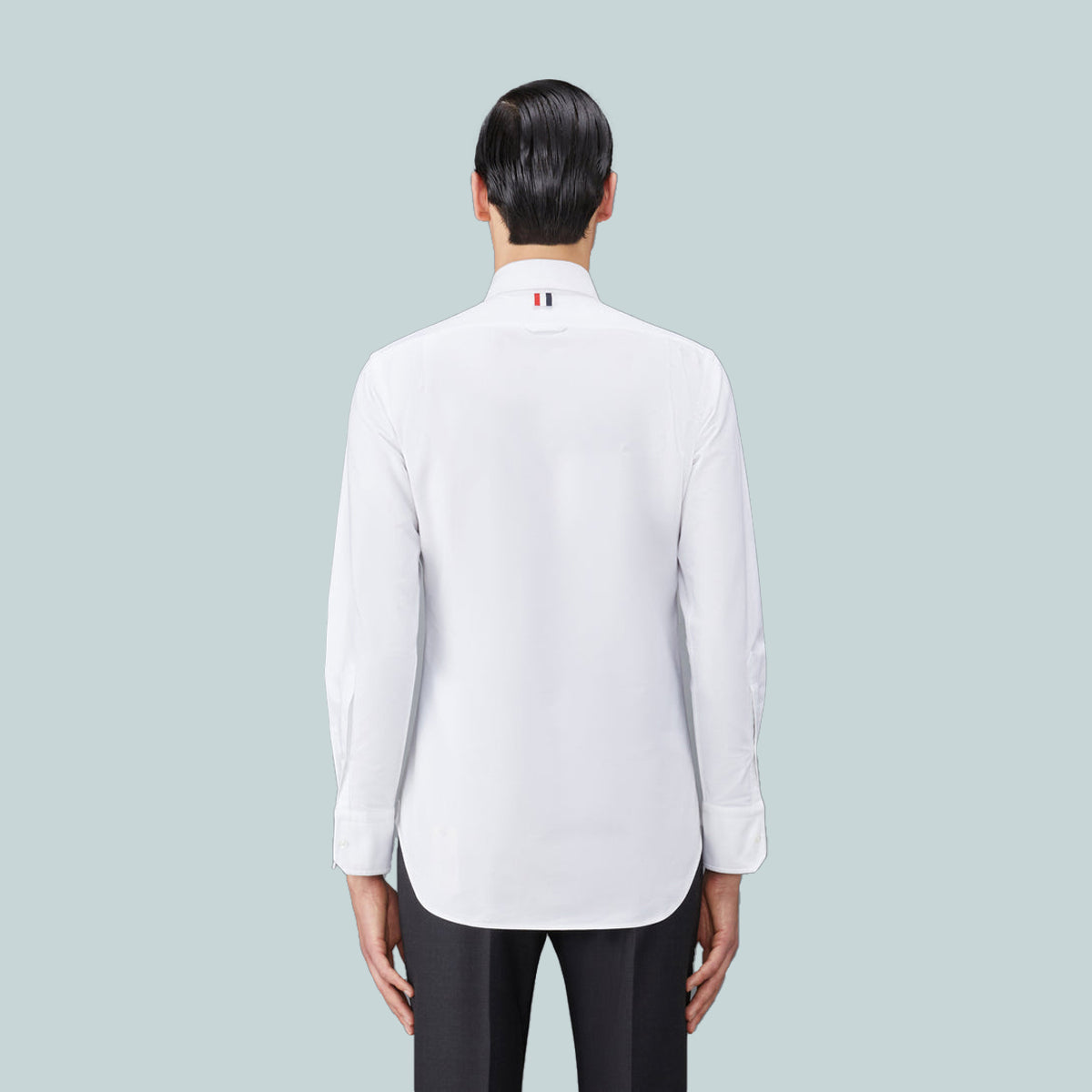 White Cotton Oxford Grosgrain Placket Shirt White