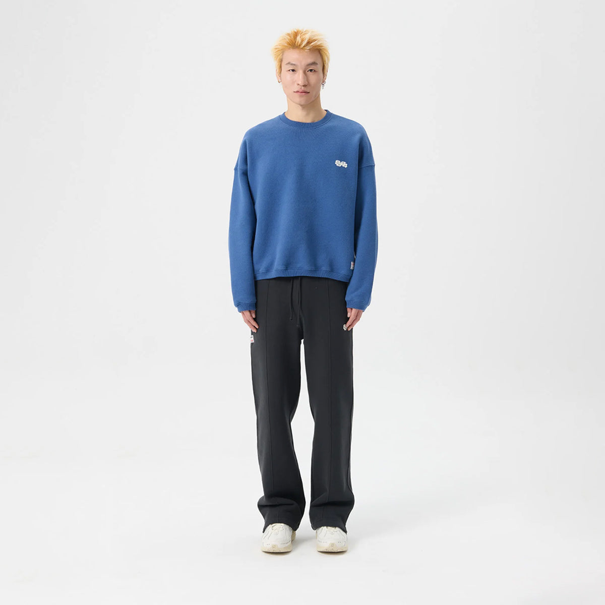 Stack Logo Icon Crewneck Sweatshirt True Navy