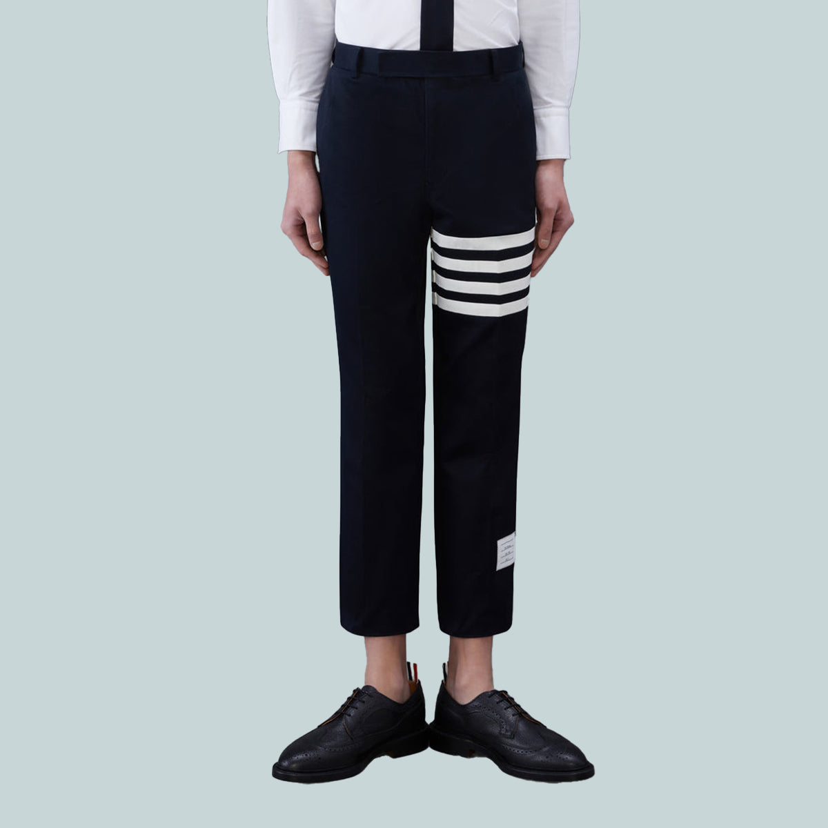 Cotton Twill 4-Bar Unconstructed Chino Trousers Navy