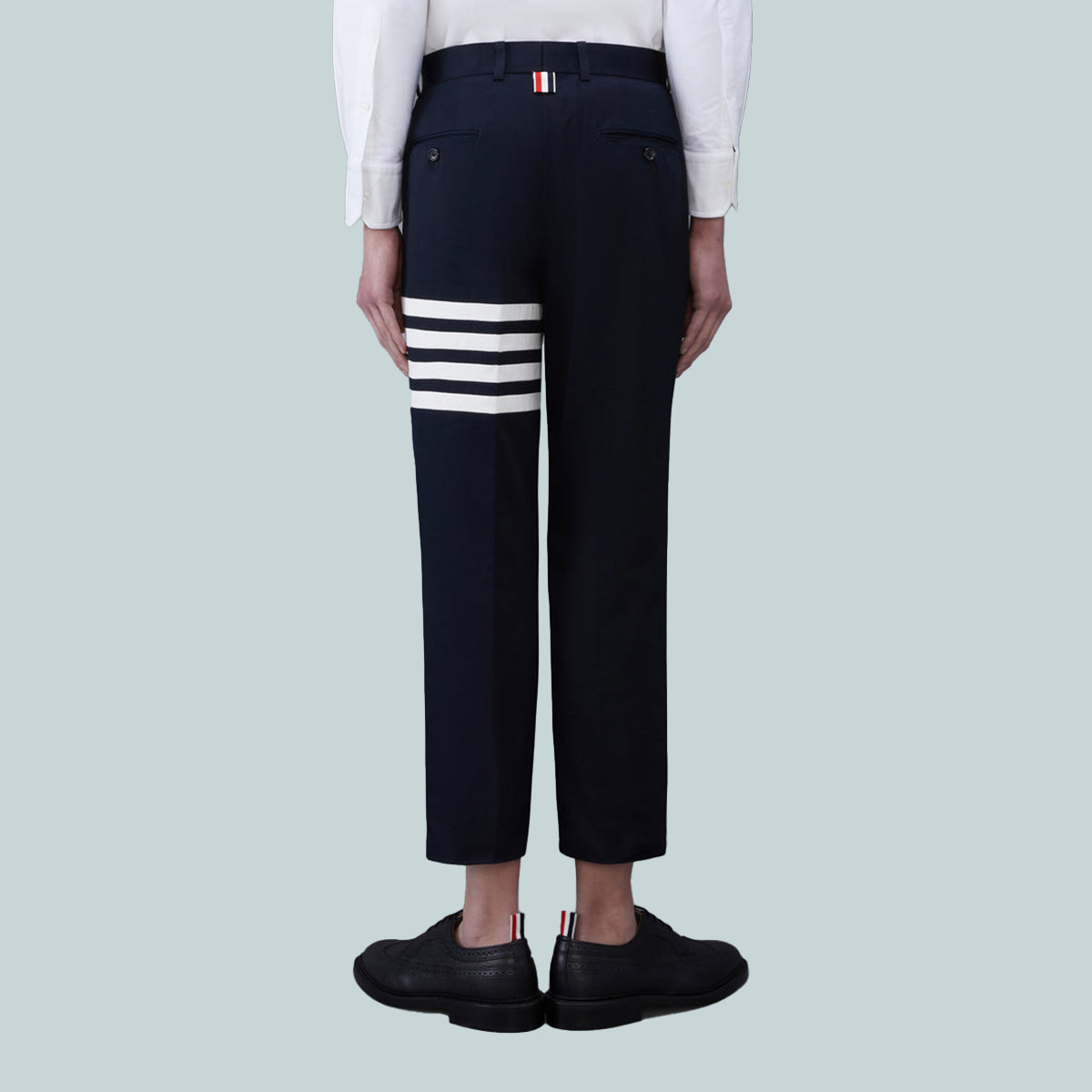 Cotton Twill 4-Bar Unconstructed Chino Trousers Navy