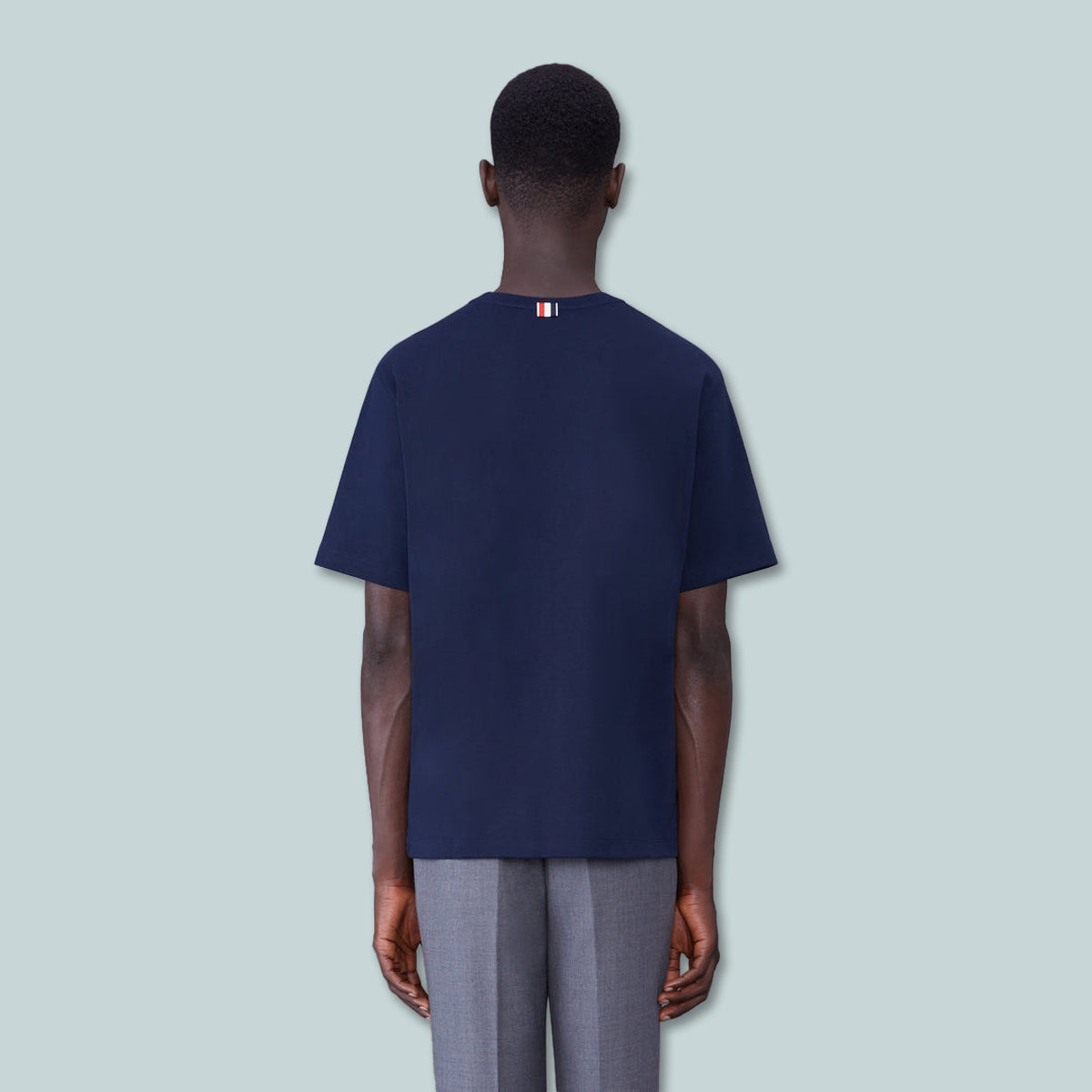 Milano Cotton Oversized Pocket Tee Navy