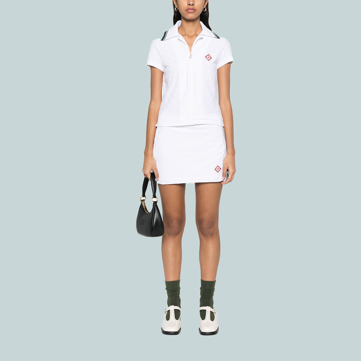 Women's Rib Collar Shirt White