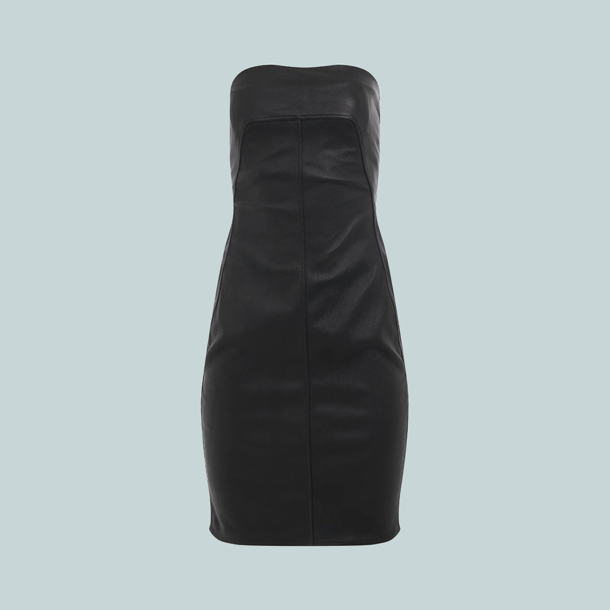 Leather Bustier Dress Black