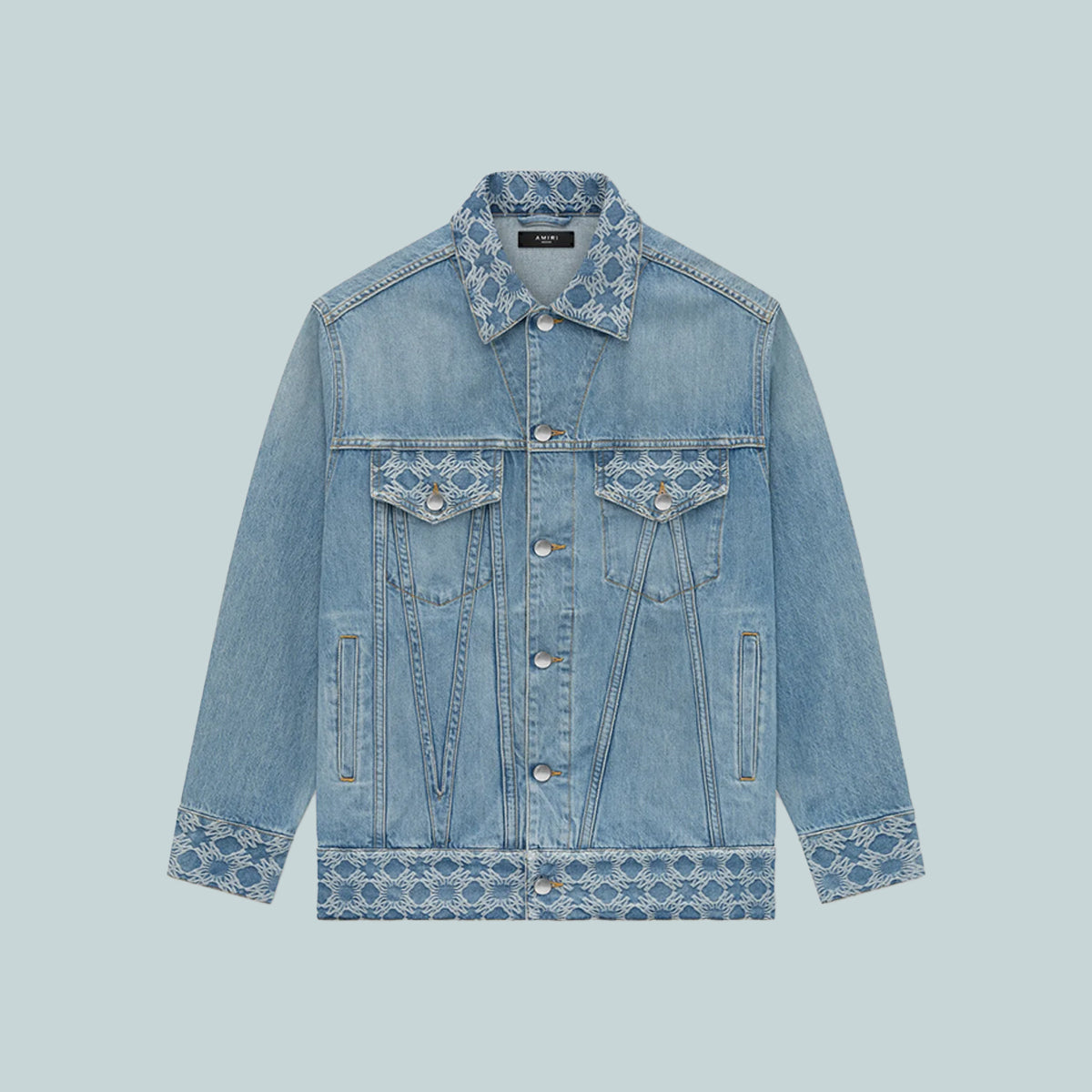 MA Quad Jacquard Oversized Trucker Stone Indigo