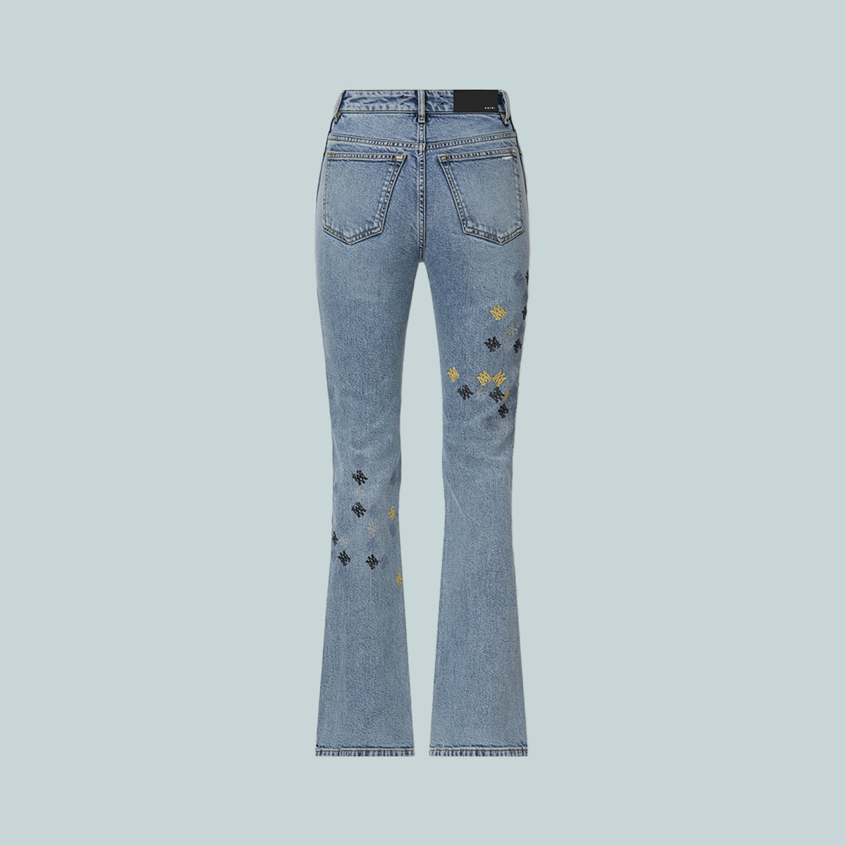 Women's MA Quad Embroidered Flare Jean Stone Indigo