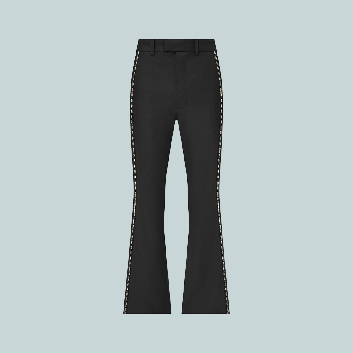 Crystal Trim Creased Flare Black
