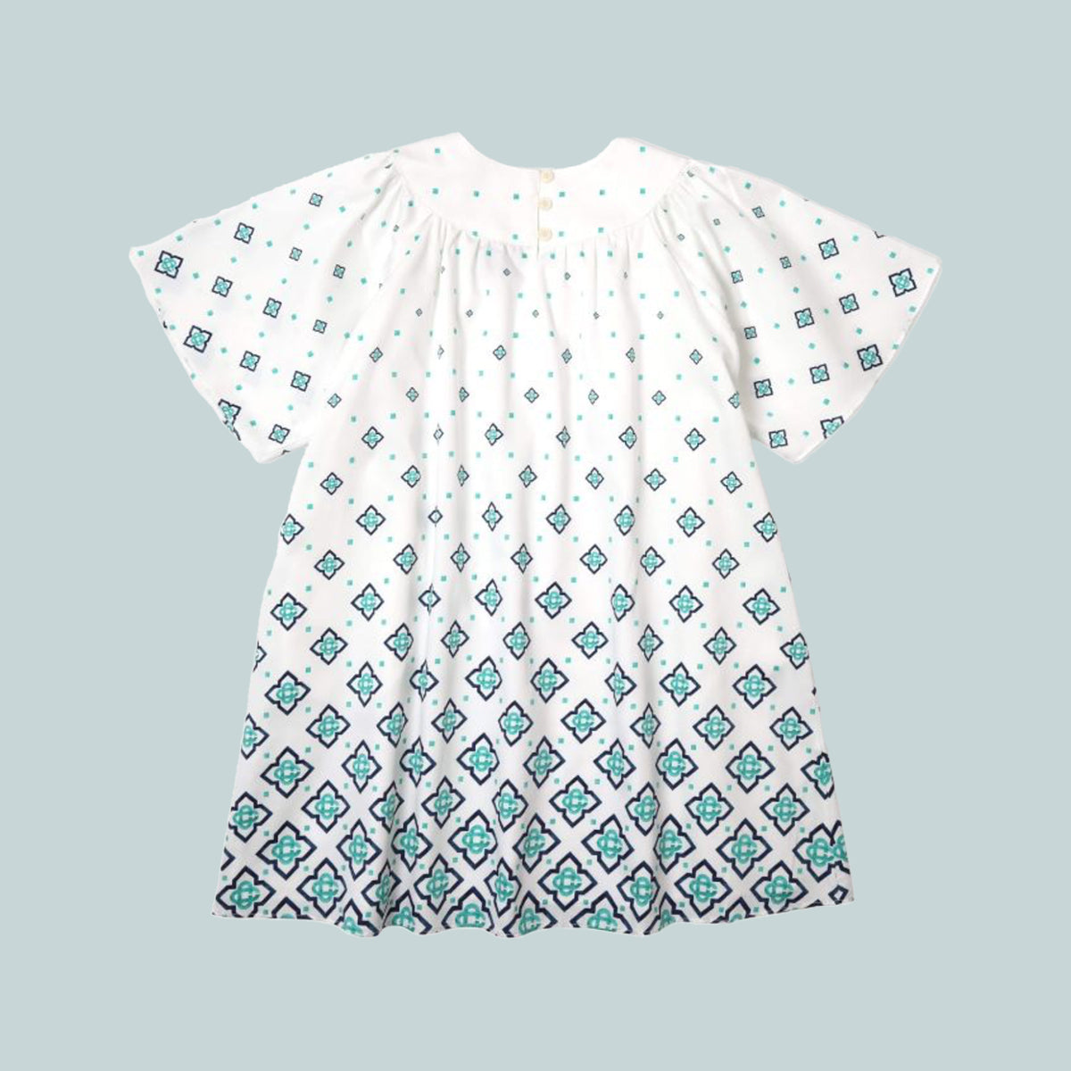Kid's Gathered Dress Degrade Monogram