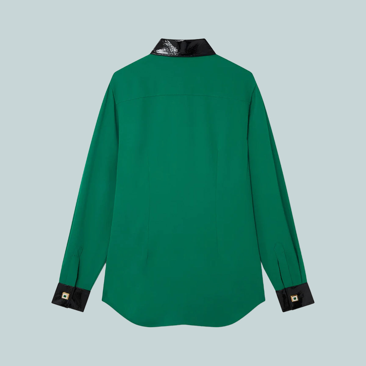 Shirt with PU Collar & Cuffs Green