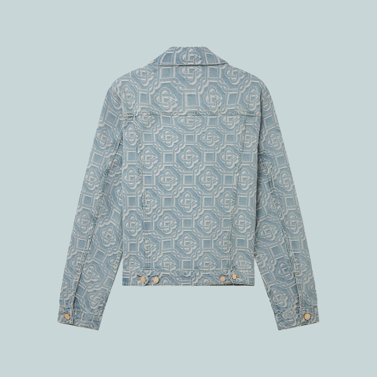 Men's Jacquard Denim Bleached Monogram Jacket