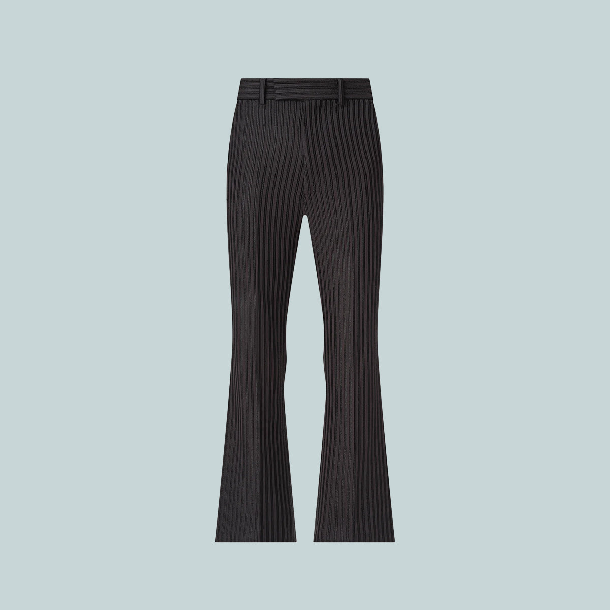 Striped Creased Flare Black