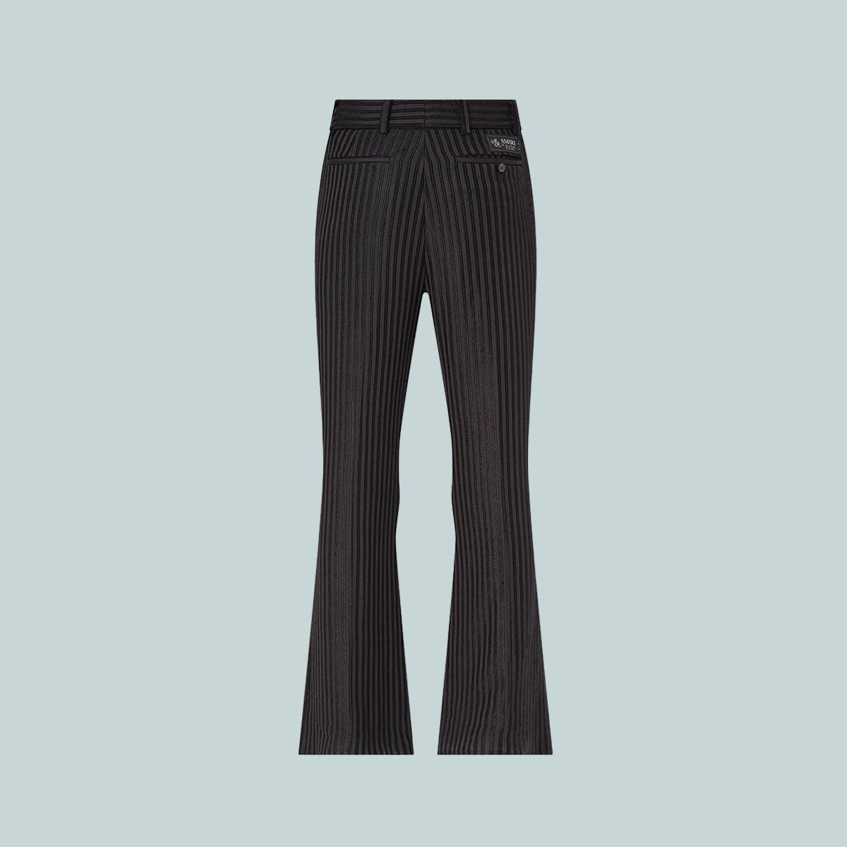 Striped Creased Flare Black