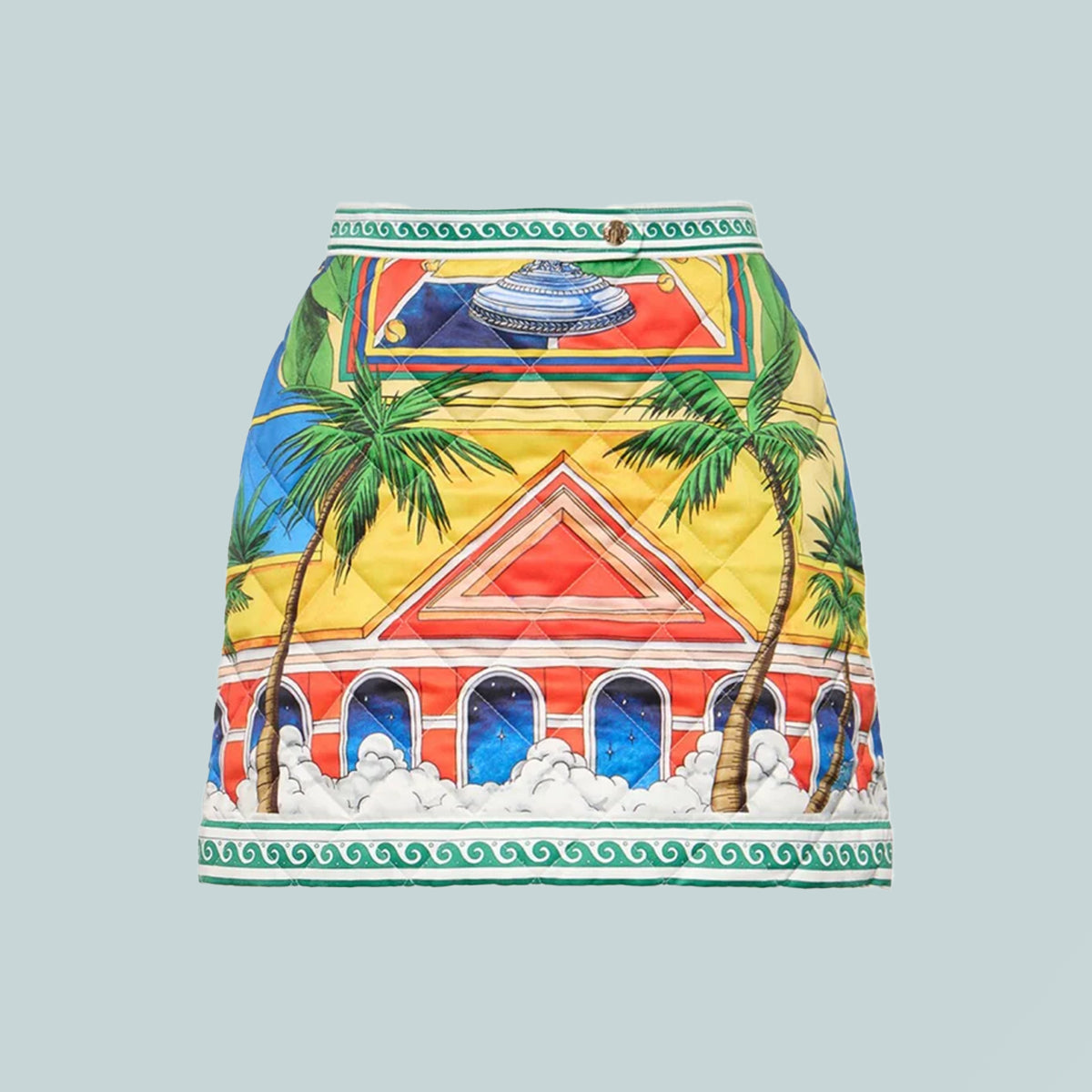 Printed Quilted Mini Skirt Triomphe d'Orange