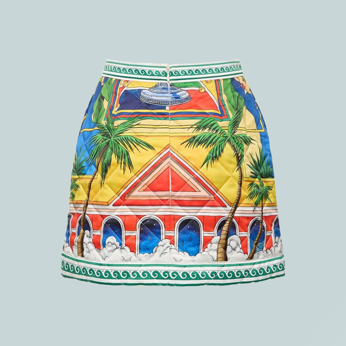 Printed Quilted Mini Skirt Triomphe d'Orange