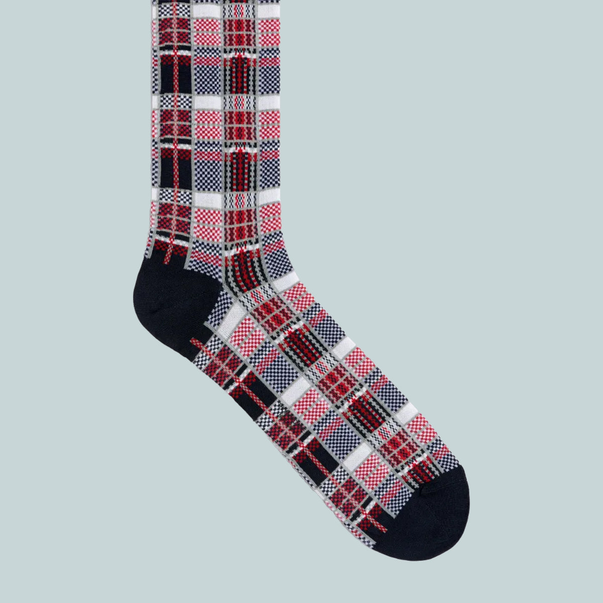 Madras Cotton Jacquard Mid Calf Socks