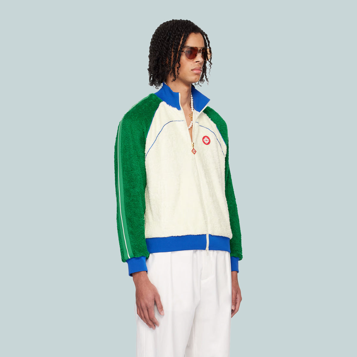 Summer Towelling Track Jacket Gardenia