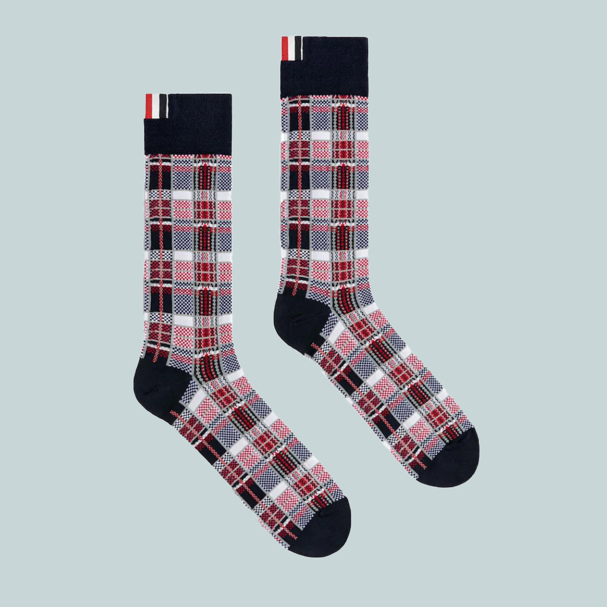 Madras Cotton Jacquard Mid Calf Socks