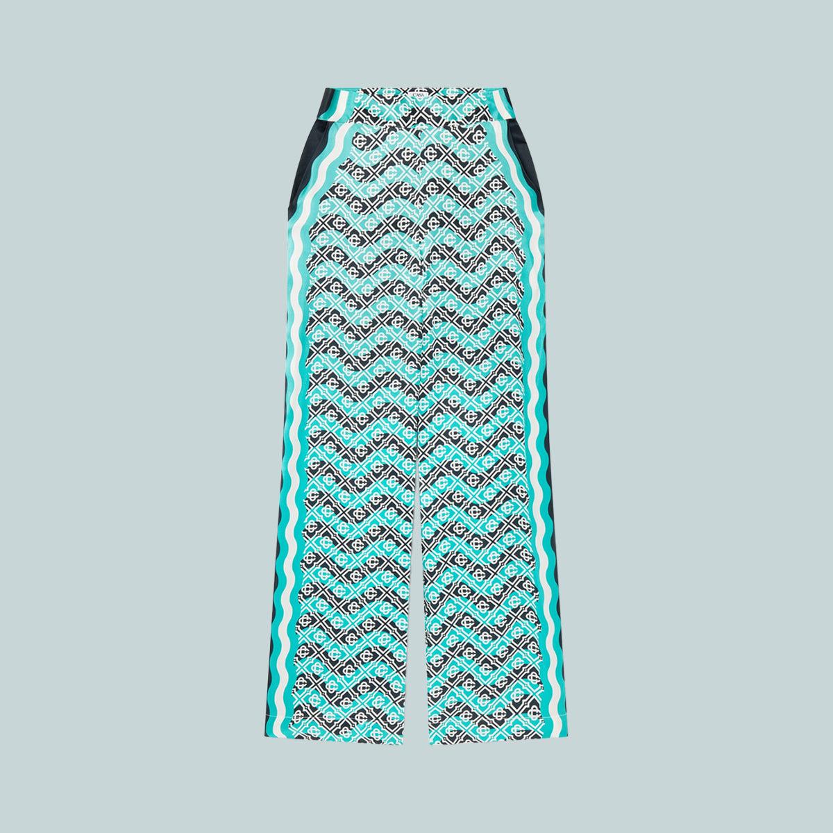 Women's Monogram Wave Silk Trousers