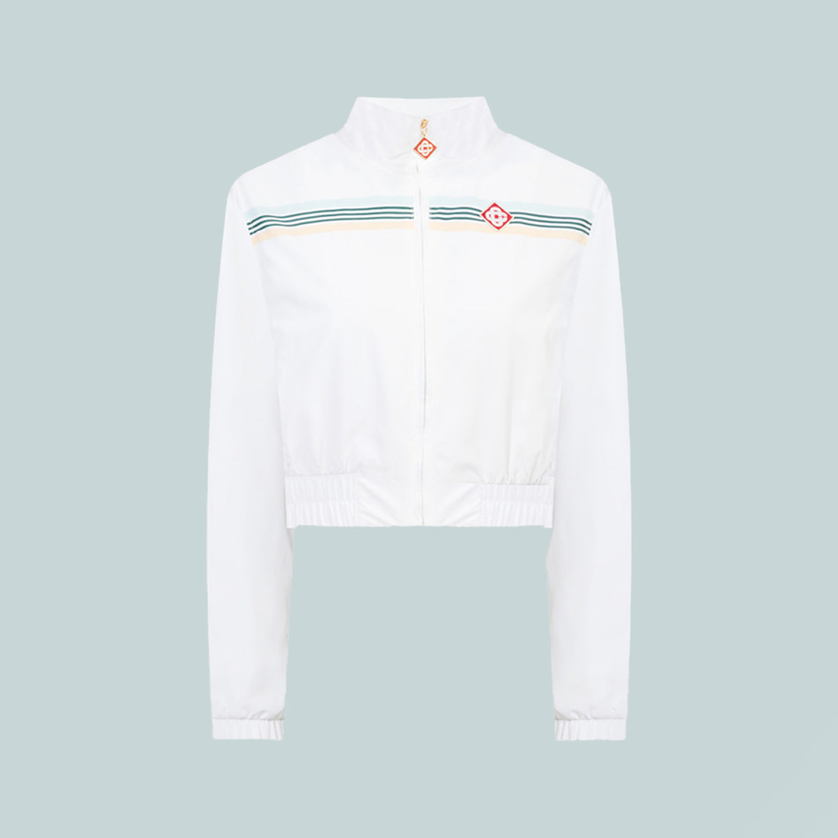 Striped Nylon Jacket White